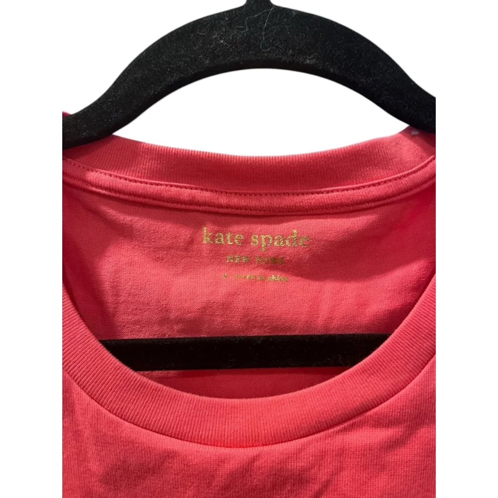 Kate Spade Trapeze Knit Sleeveless Dress Size Small Ruffles Pink Stretch Casual - Picture 2 of 5